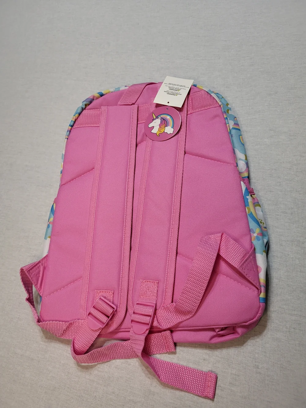 Kids Unicorn Print Backpack - Pink & Light Blue